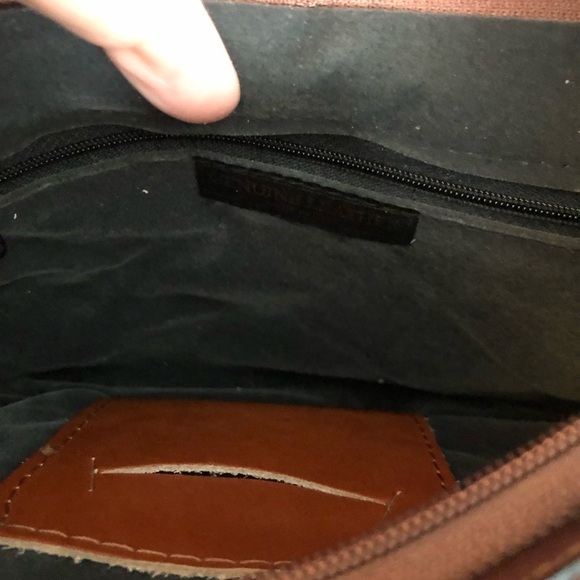 Florence Authentic Italian Leather Crossbody Handbag Flap Snap Closure 11X8 - Picture 8 of 14